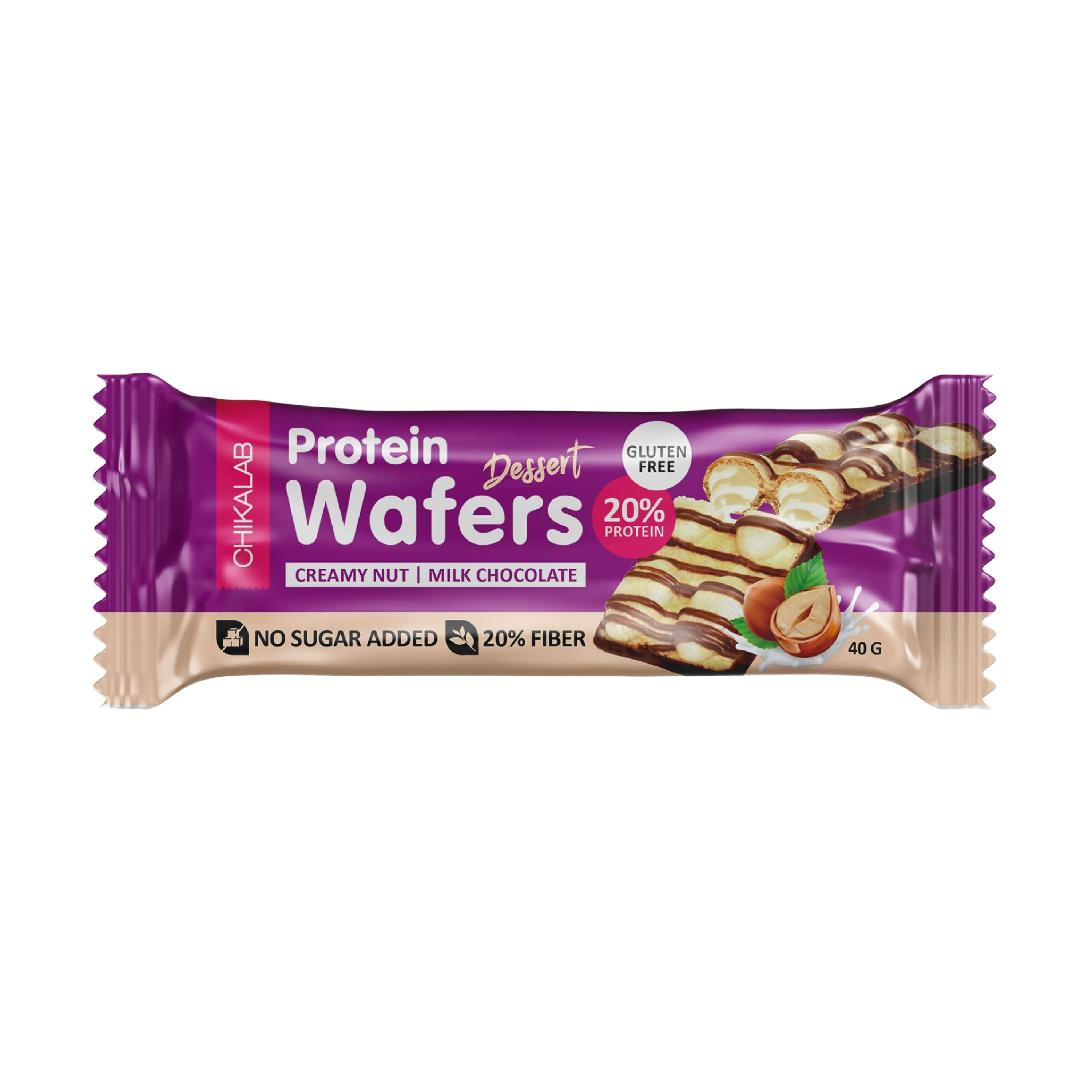 Chikalab Protein Wafers Dessert Milk Chocolate of 40g