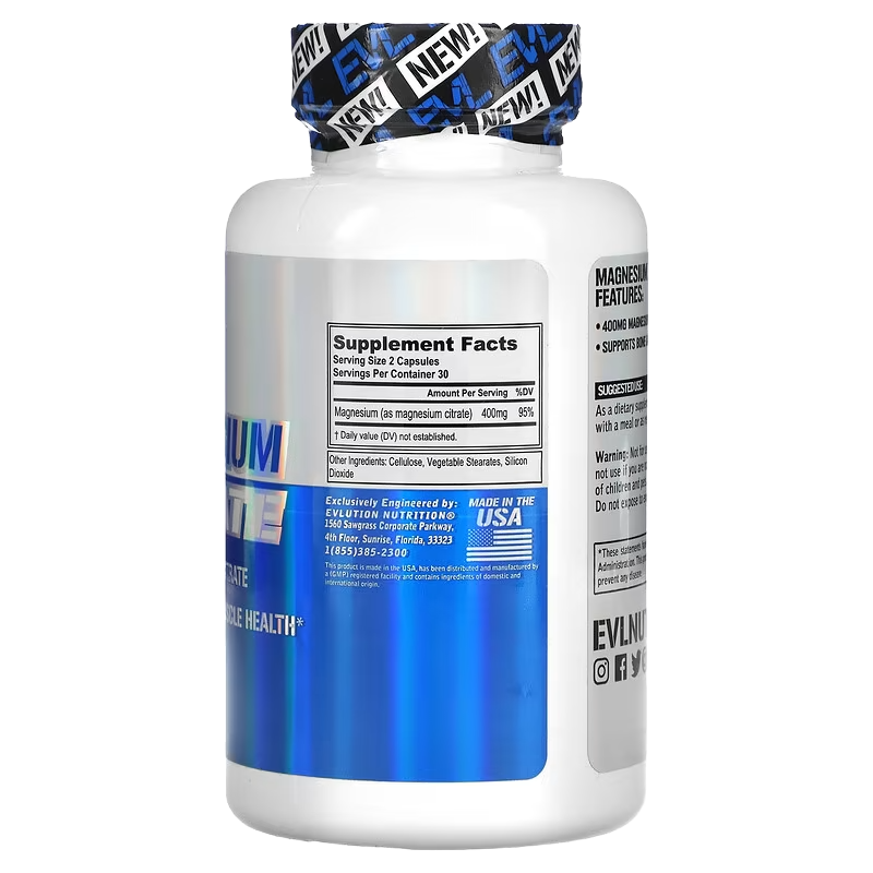 EVLution Nutrition, Magnesium Citrate, 60 Veggie Caps