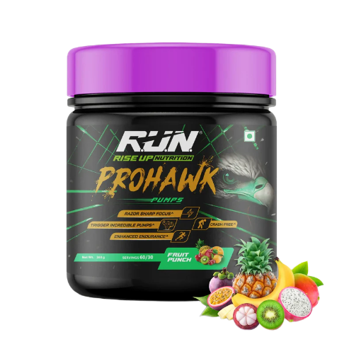 Run Prohawk Pumps Pre Workout Crash Free, Pure Energy, Sharp Focus  30 Servingss