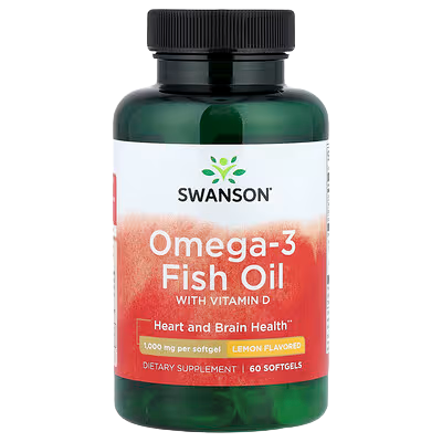Swanson Omega-3 with Vitamin D Lemon 60 Softgels