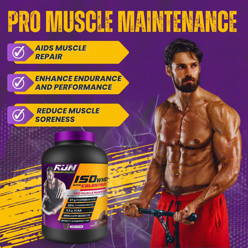 Run Iso Whey Protein, Lactose Free, Soy Free, 27G Protein, 5.5G BCAA,Choco Fudge 2KG