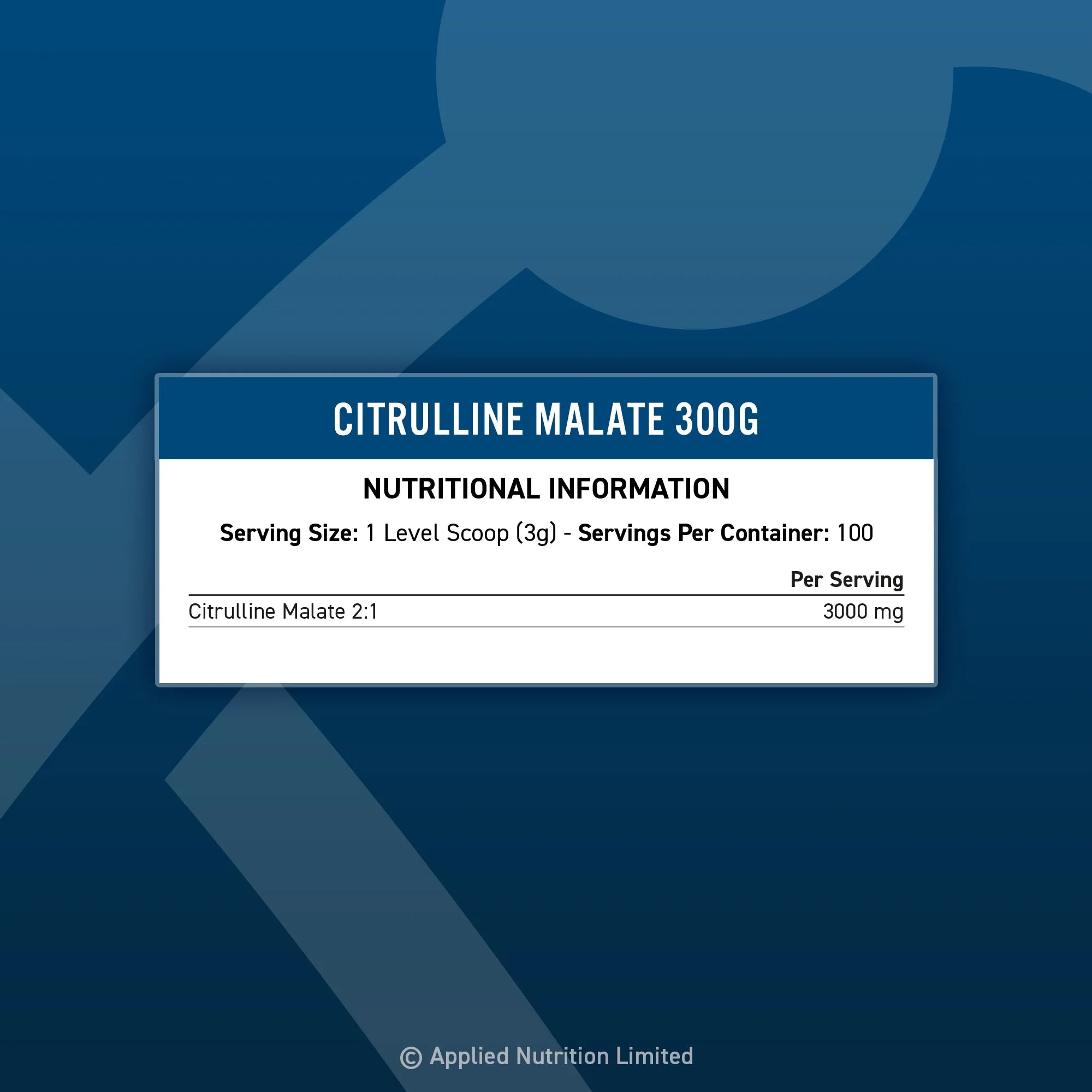 Applied Nutrition Citrulline Malate 2:1 100serv 300g