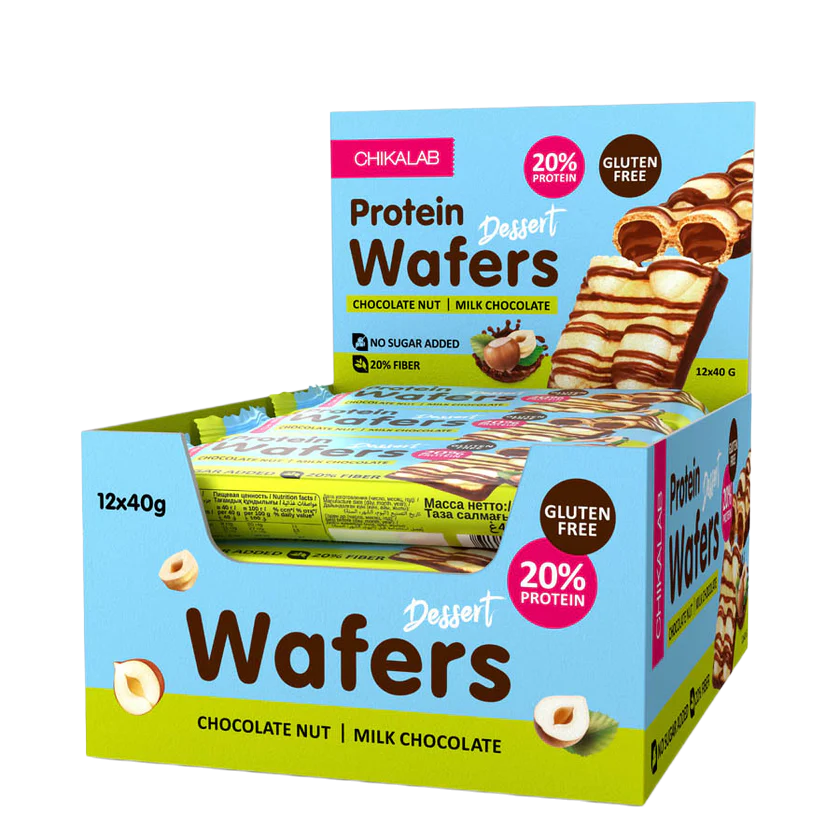 Chikalab Protein Wafers Dessert Milk Chocolate of 40g