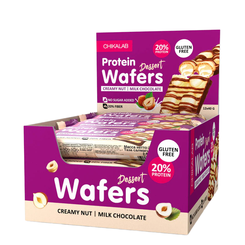 Chikalab Protein Wafers Dessert Milk Chocolate of 40g