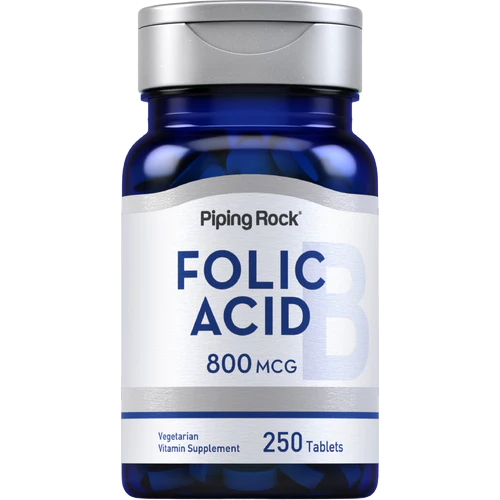 Piping Rock Folic Acid, 800 mcg, 250 Tablets