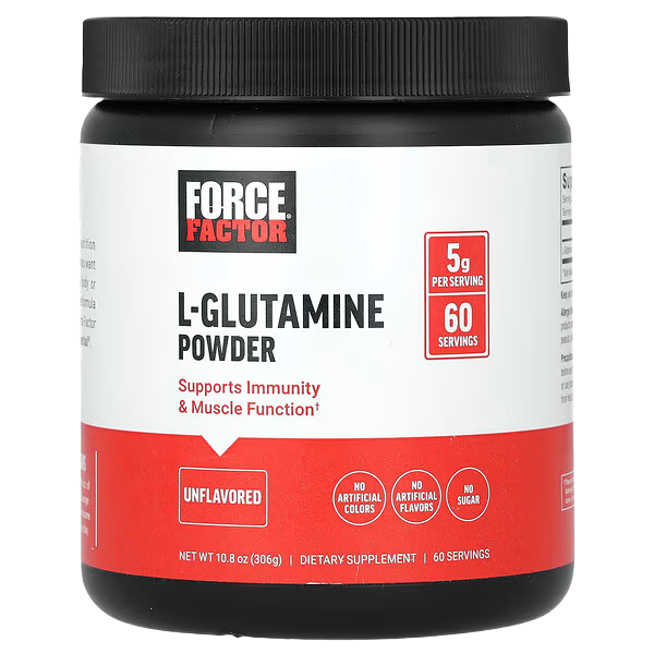 Force Factor L-Glutamine Powder, Unflavored (306 g)