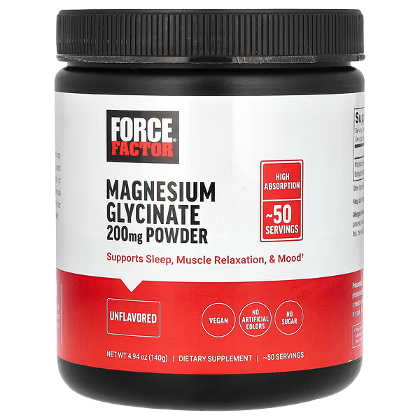 Force Factor Magnesium Glycinate Powder, Unflavored (140 g)