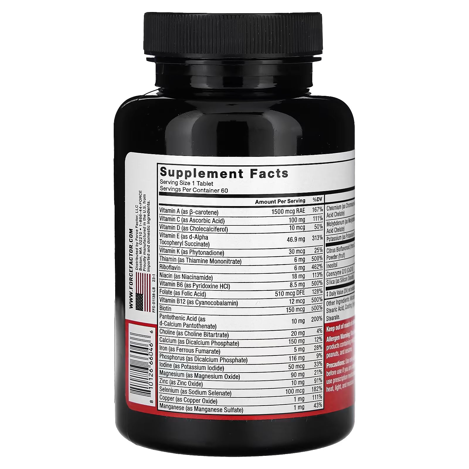 Force Factor Men's 50+ Multivitamin, 60 Tablets
