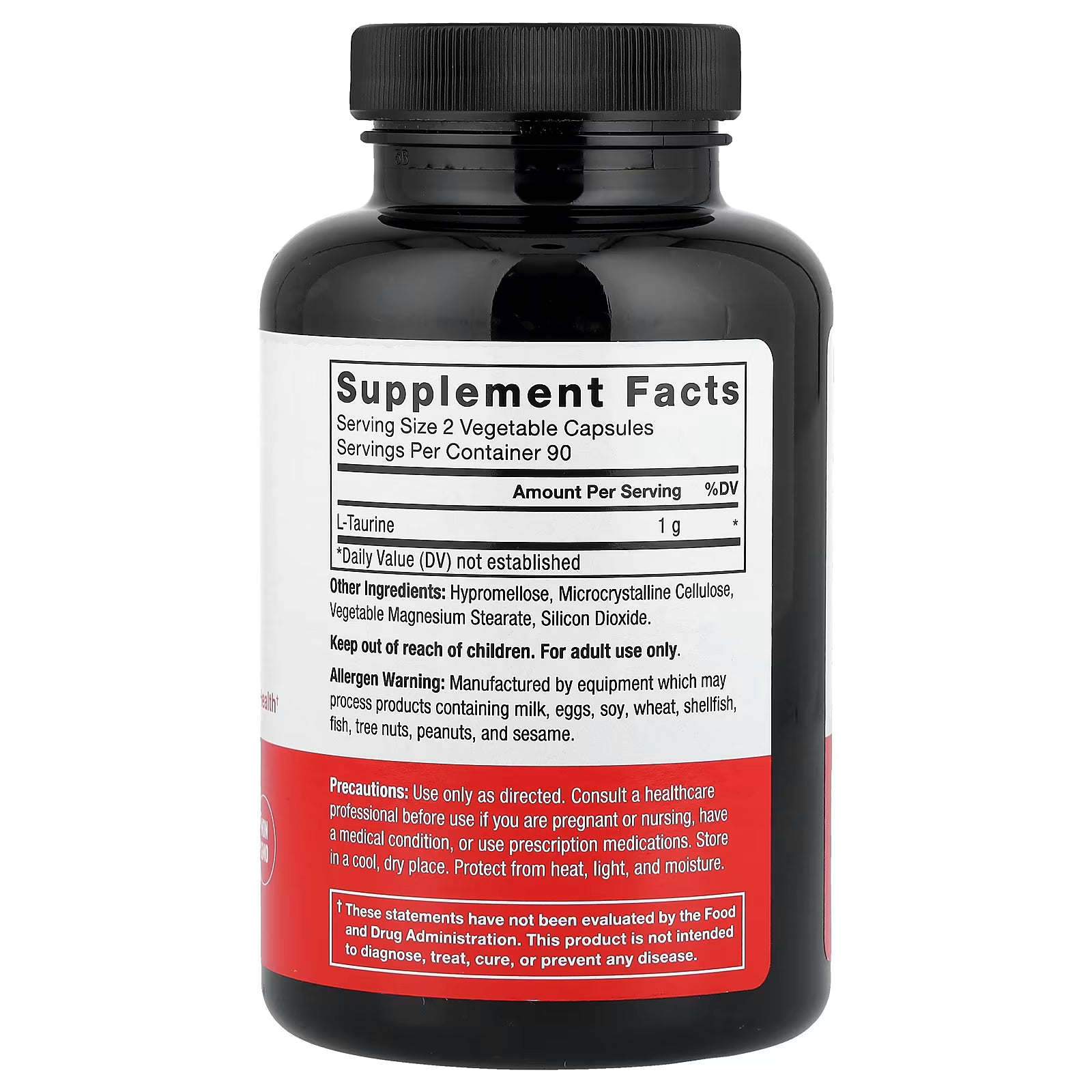 Force Factor Taurine,  500 mg, 180 Caps