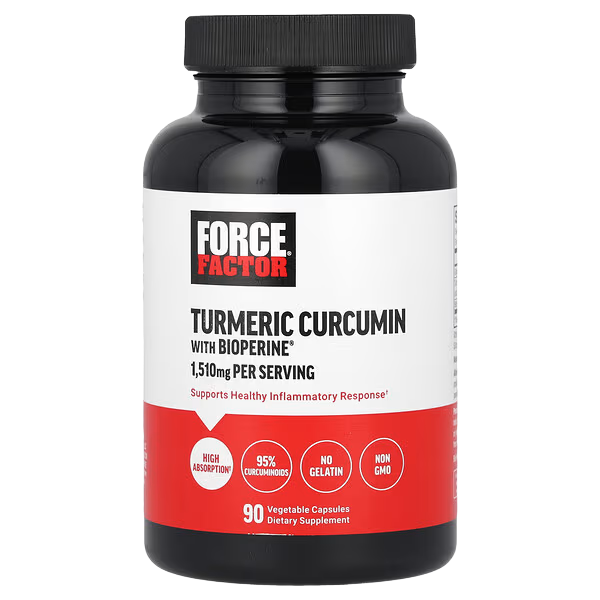 Force Factor Turmeric Curcumin with BioPerine®, 90 Caps