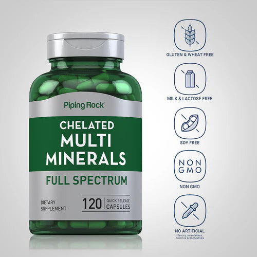 Piping Rock Mega Multi Chelated Minerals, 120 Caps