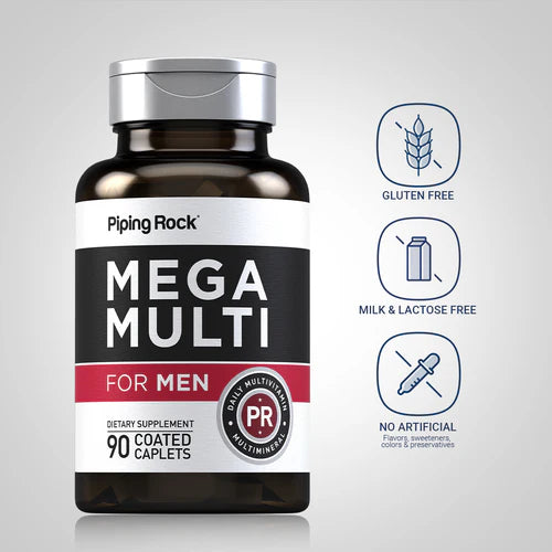 Piping Rock Mega Multiple for Men, 90 Caplets