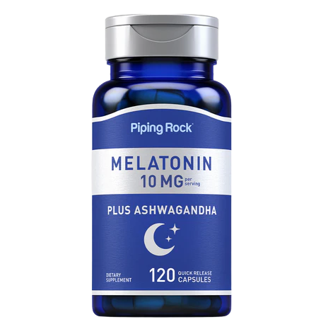 Piping Rock Melatonin Plus Ashwagandha, 10 mg 120 Caps