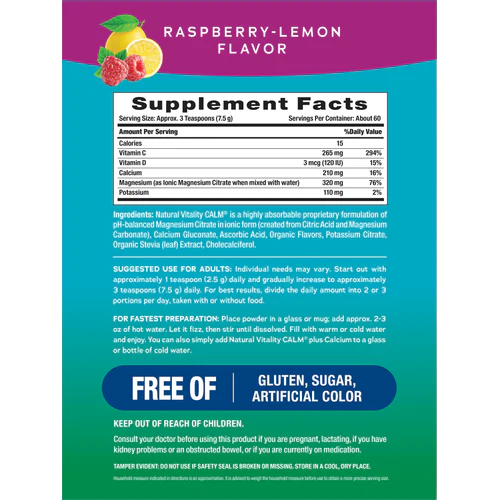 Natural Vitallty, Calm Plus Calcium - Magnesium 453g