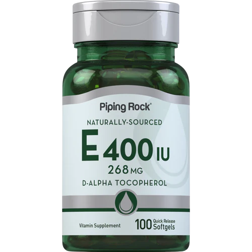 Piping Rock Natural Vitamin E, 400 IU, 100 Softgels