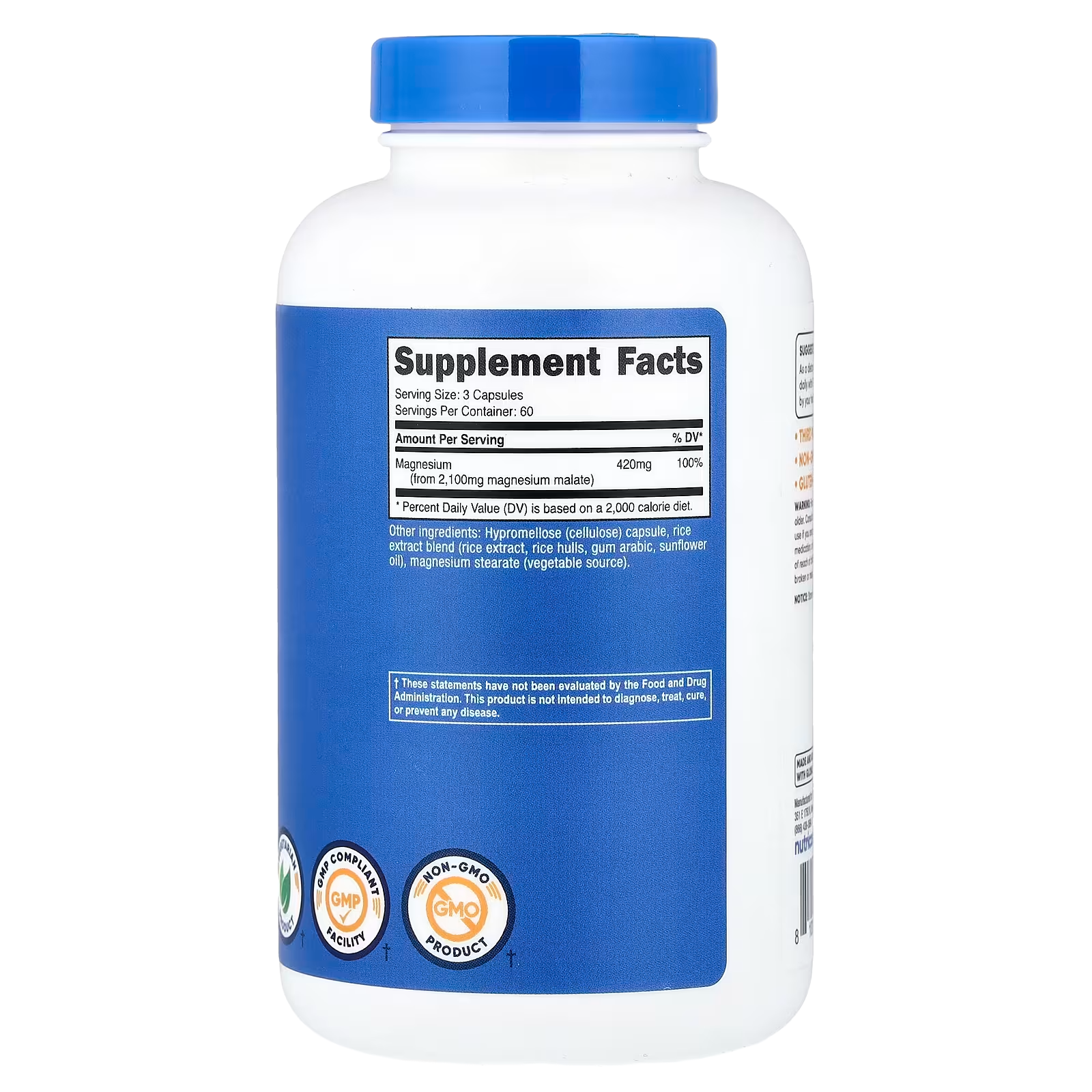 Nutricost, Magnesium Malate,2100mg, 180 Caps