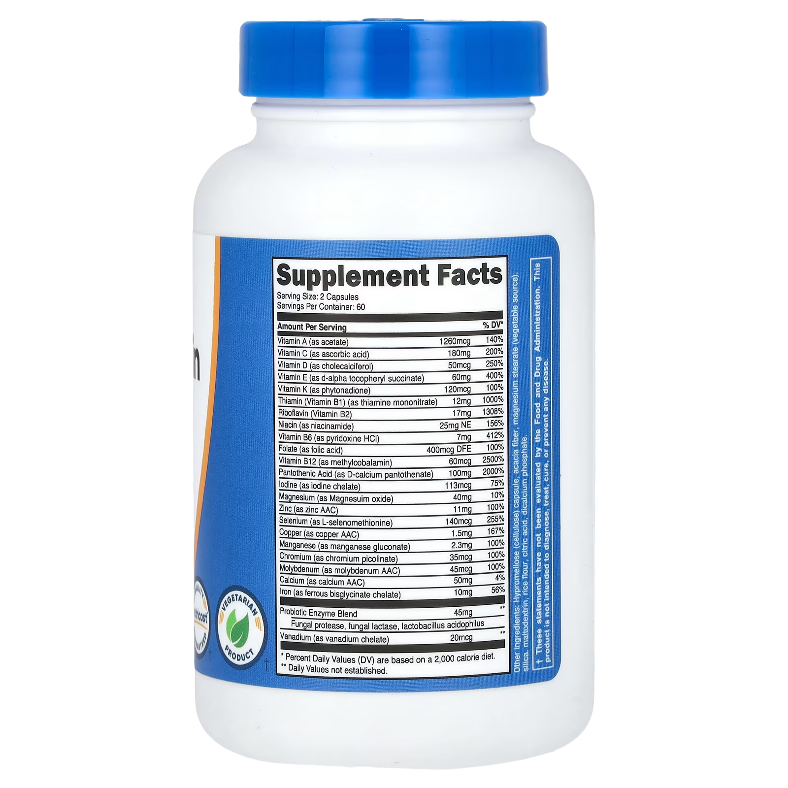 Nutricost, Multivitamin, Probiotics + 22 Vitamins & Minerals , 120 Caps