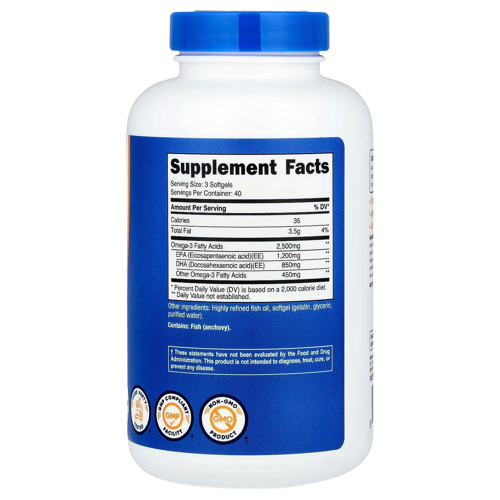 Nutricost, Omega-3,2500mg 120 Softgels