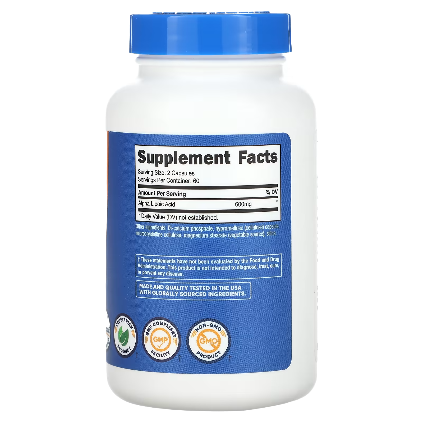 Nutricost, R-Alpha Lipoic Acid , 600 mg , 120 Caps