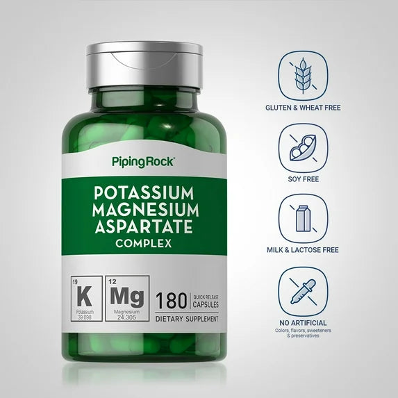 Piping Rock Potassium Magnesium 99 mg/180 mg, 180 Caps