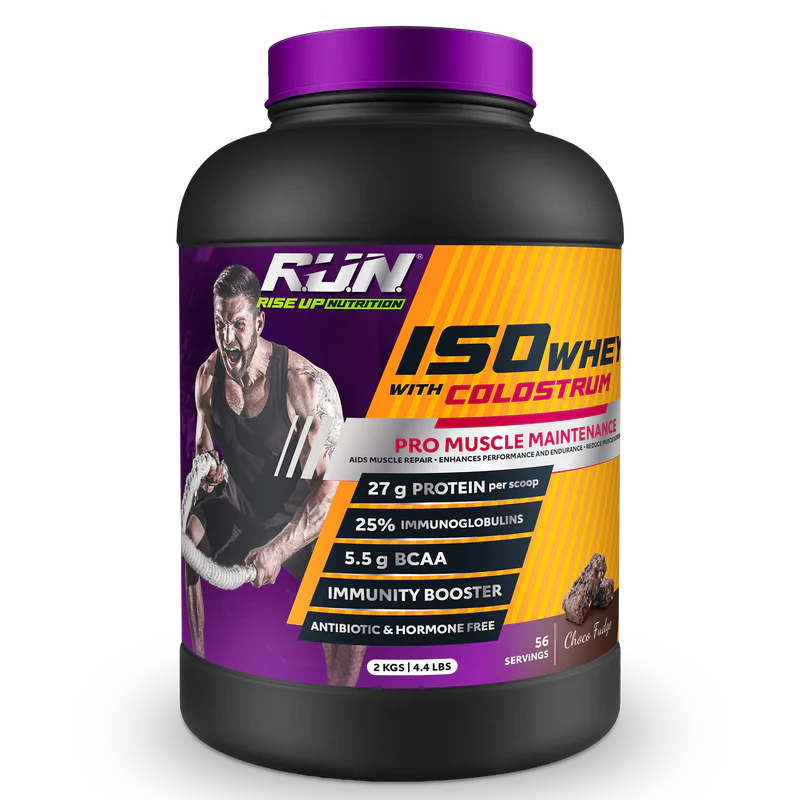 Run Iso Whey Protein, Lactose Free, Soy Free, 27G Protein, 5.5G BCAA,Choco Fudge 2KG