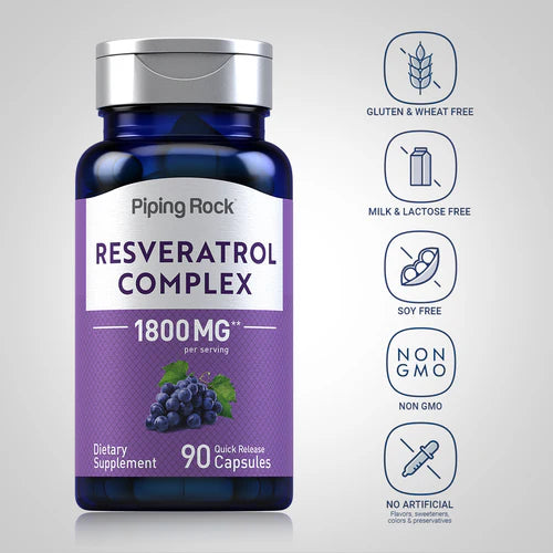 Piping Rock Resveratrol Complex, 1800 mg 90 Caps