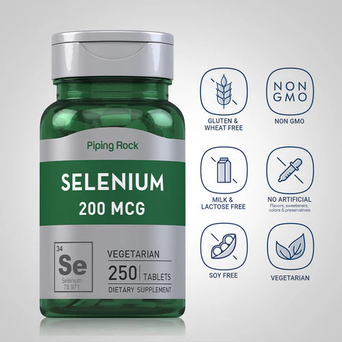 Piping Rock Selenium, 200 mcg, 250 Tablets