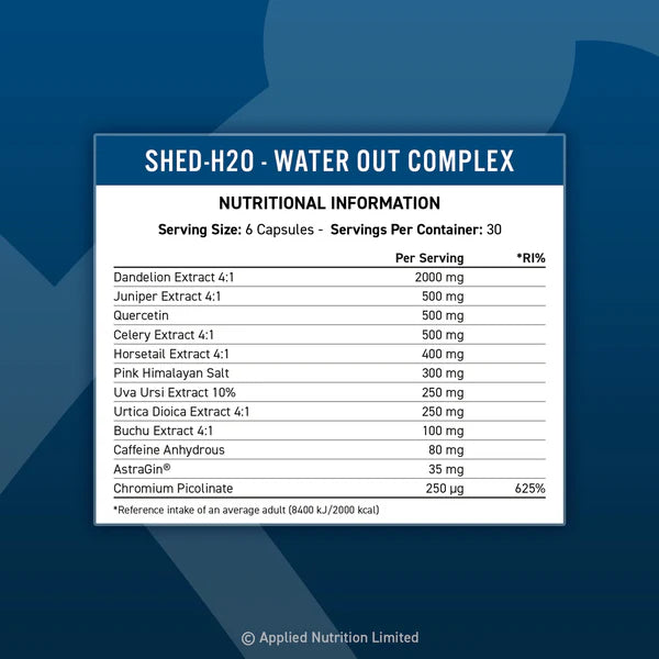 Applied Nutrition Shed-H2o Water Out Complex 180cap