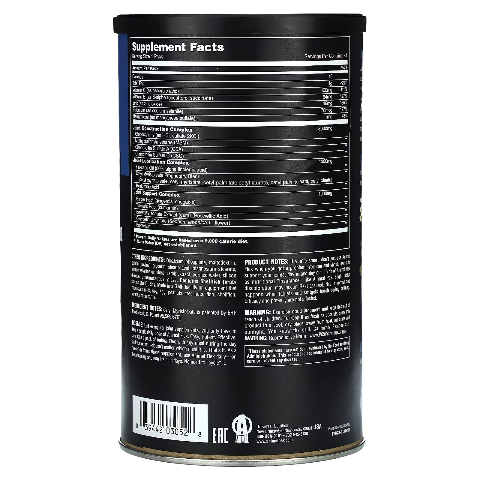 Universal Nutrition Animal Flex, 44 Packs
