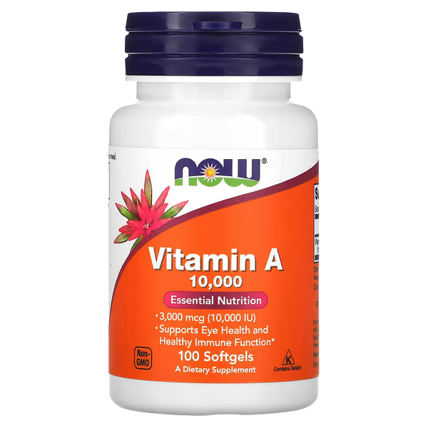 Now Vitamin A, 3,000 mcg (10,000 IU), 100 Softgels