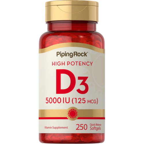 Piping Rock Vitamin D3, 5000 IU, 250 Softgels