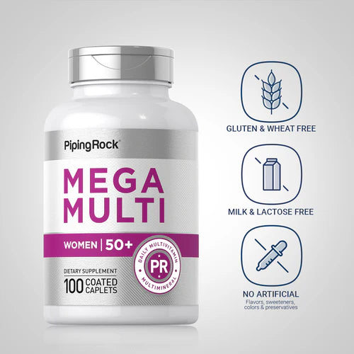 Piping Rock Women's Mega Multi 50 , 100 Caplets