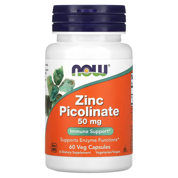 Now Zinc Picolinate, 50 mg, 60 Veg Caps