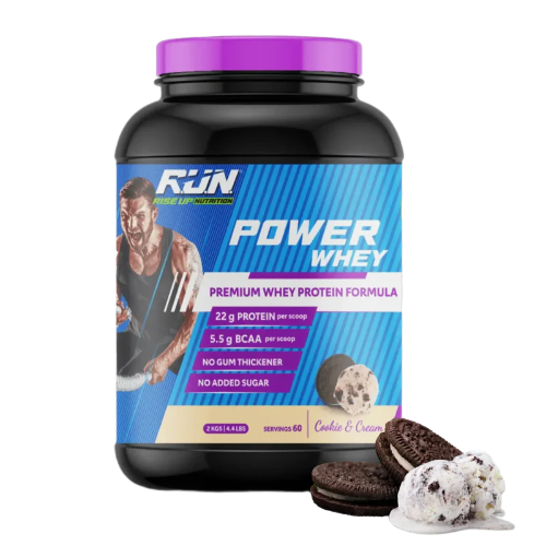 Run Power Whey Protein 22g Protein, 5.5g BCAA, Non-GMO, Gluten free, Soy free 2kg