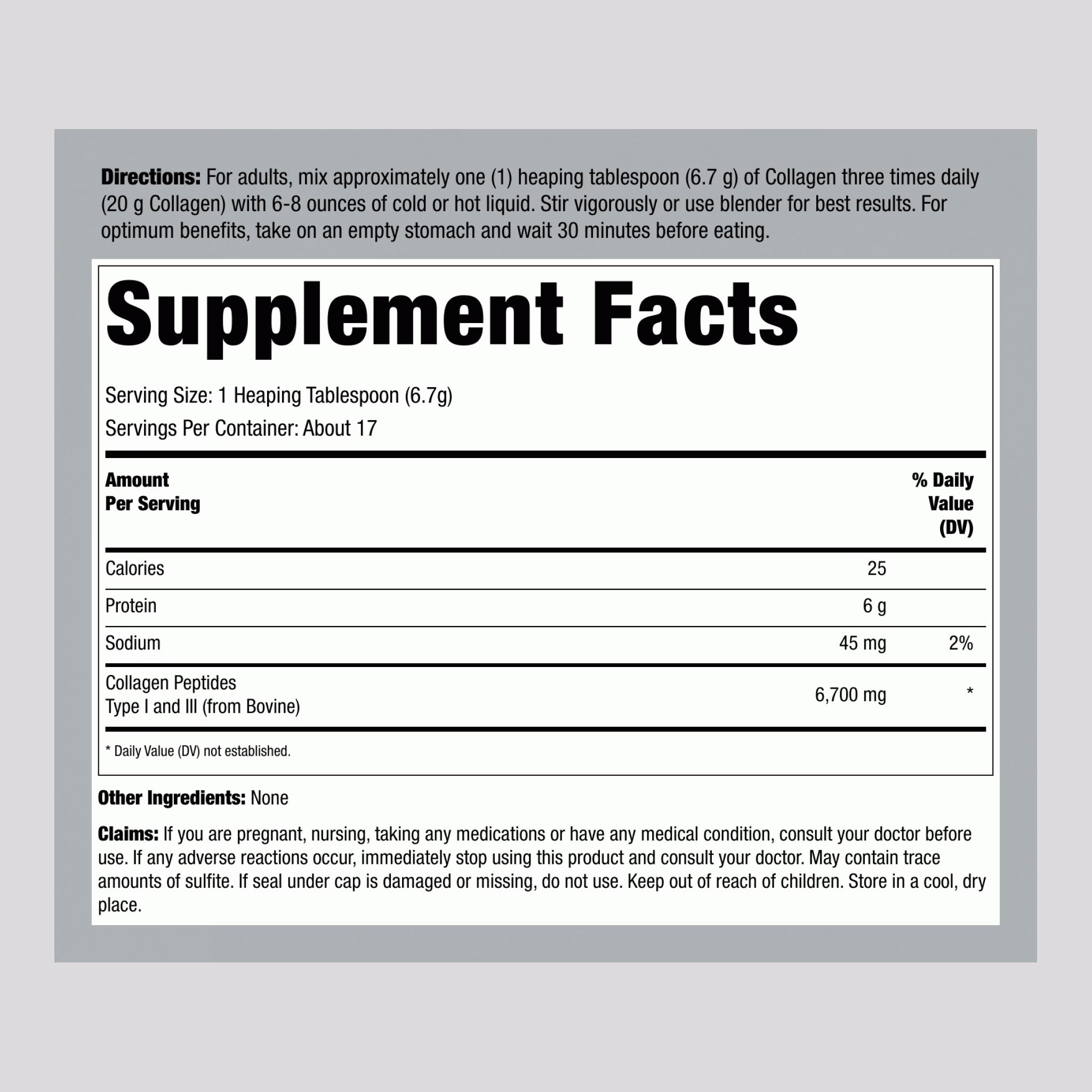 Nature's Truth, Collagen Type I&III Peptides 116g